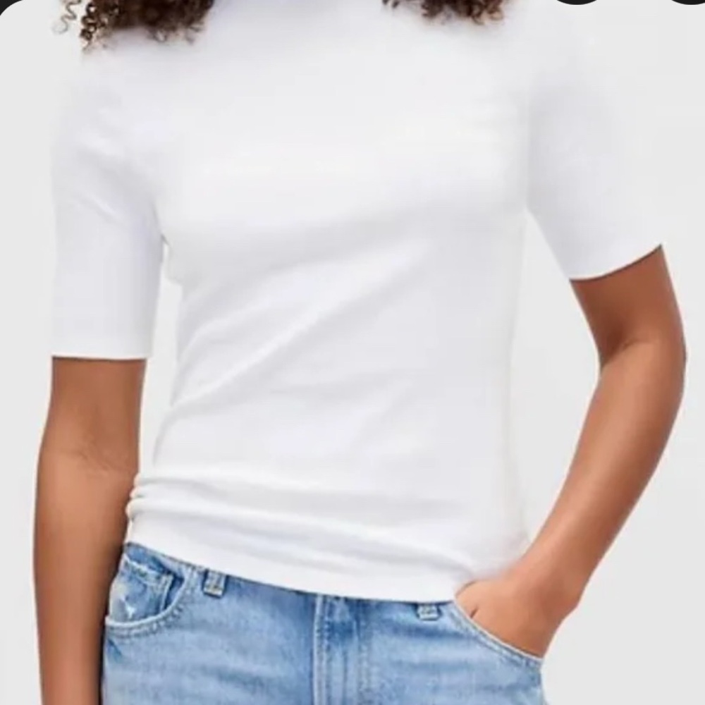 Gap Ribtee Mockneck White L